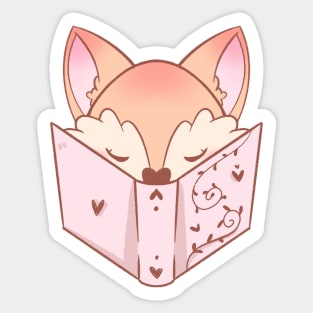 Reading Fox Sticker